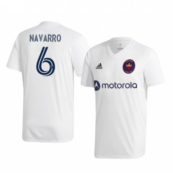 Miguel Navarro Chicago Fire 2020-21 Away Men's White Short Sleeve Jersey