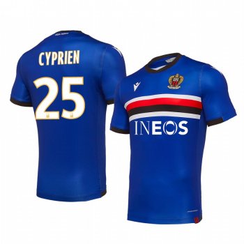 OGC Nice Wylan Cyprien Men's Royal Third Short Sleeve Jersey 19-20