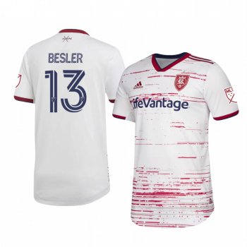 Nick Besler Real Salt Lake 2020 Away Authentic Short Sleeve White Jersey