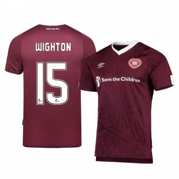 Heart of Midlothian Craig Wighton Men's 19-20 Home Replica Short Sleeve Jersey