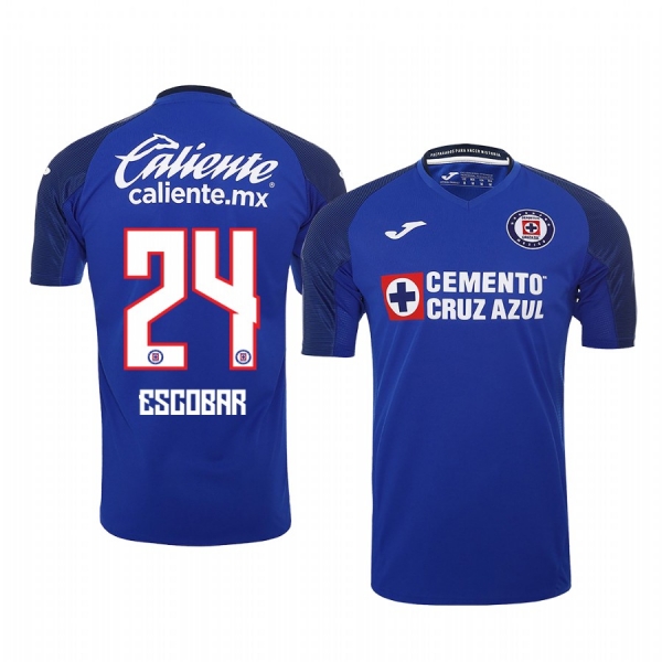 Juan Escobar Cruz Azul 19-20 Home Men's Royal Official Short Sleeve Jersey