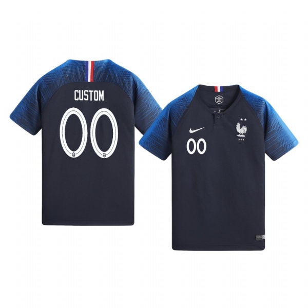 Youth 2018 World Cup Champions France Custom Youth Home Official Jersey