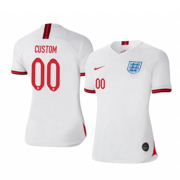 2019 World Cup England Custom Women's Home FIFA Jersey