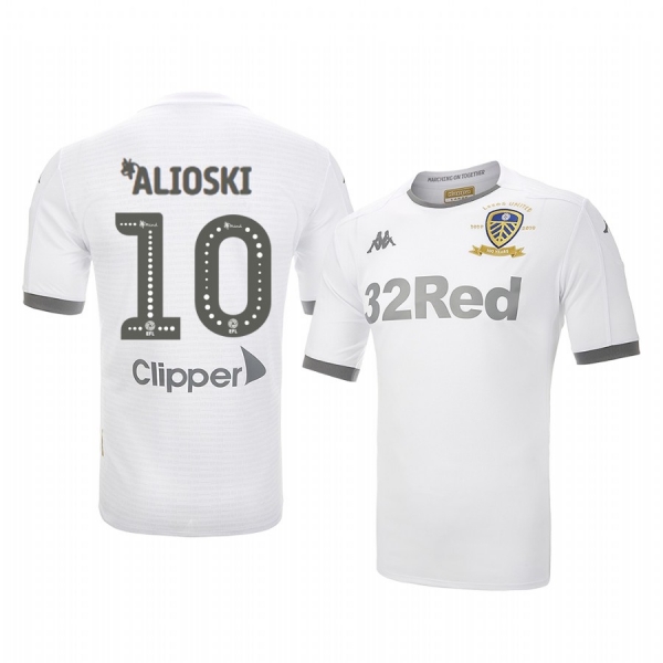 Ezgjan Alioski Leeds United Home White 100 Year Crest Jersey