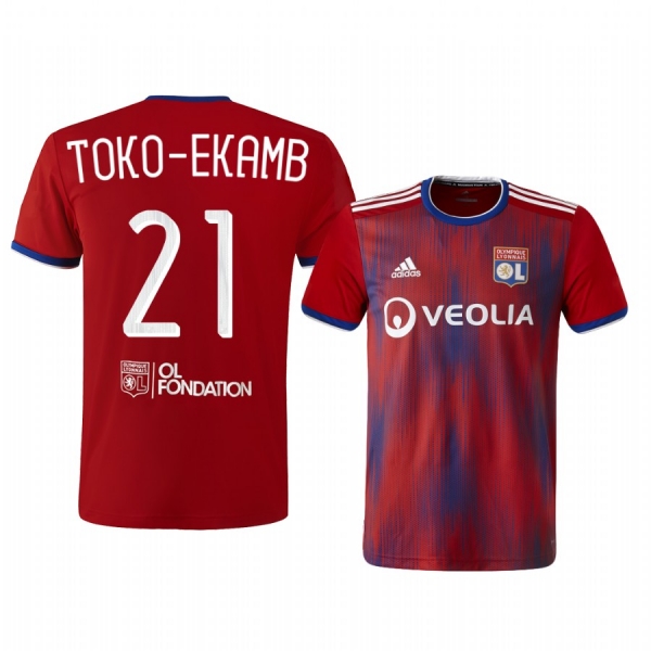 Karl Toko Ekambi Olympique Lyonnais 19-20 Third Men's Red Alternate Short Sleeve Jersey