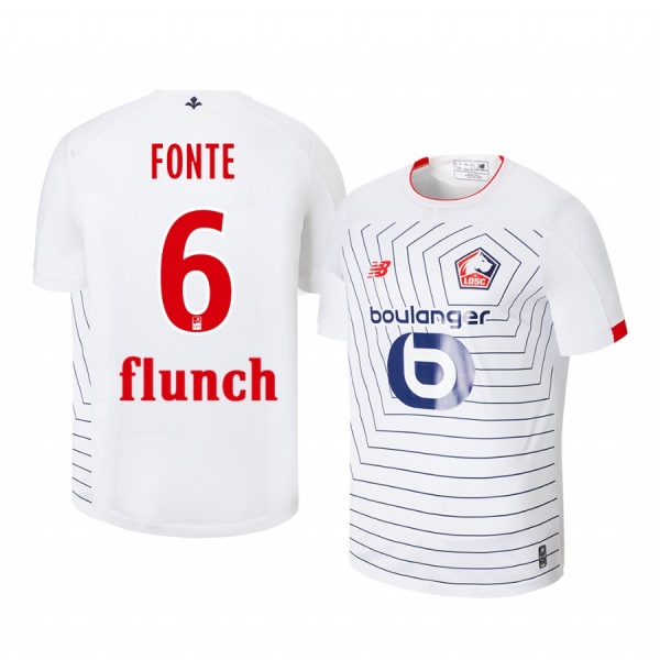 Jose Fonte Lille OSC 19-20 Third Men's White Short Sleeve Jersey