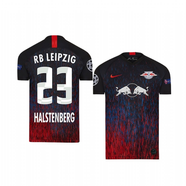 Youth Marcel Halstenberg RB Leipzig 2020 UEFA Champion League Away Black Short Sleeve Jersey