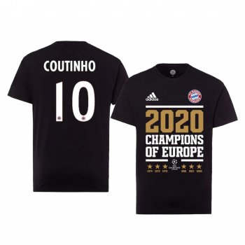 Bayern Munich Black 2020 UEFA Champions Champions of Europe T-Shirt