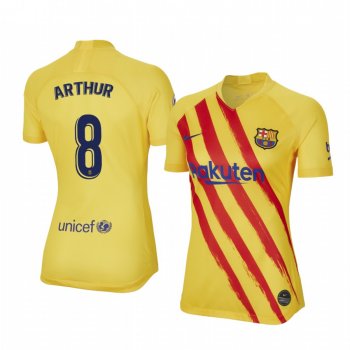 Women's Arthur Barcelona Fourth Yellow Short Sleeve Jersey