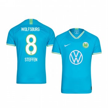 Youth VfL Wolfsburg Renato Steffen Blue Away Short Sleeve Jersey 19-20