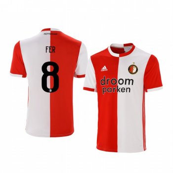 Youth Leroy Fer Feyenoord 19-20 Home Red White Official Short Sleeve Jersey