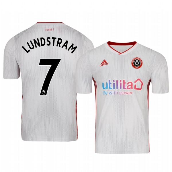 Youth John Lundstram Sheffield United 19-20 Away White Short Sleeve Jersey