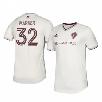 Colorado Rapids Collen Warner Away Men's Authentic Short Sleeve White Jersey 2020