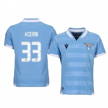 Youth Francesco Acerbi Lazio 19-20 Home Light Blue Short Sleeve Jersey