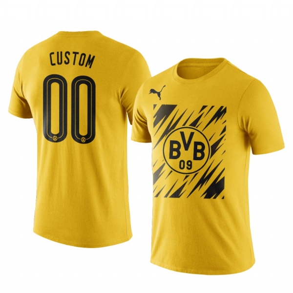 Men's Custom Borussia Dortmund Iconic Logo Home Short Sleeve T-shirt