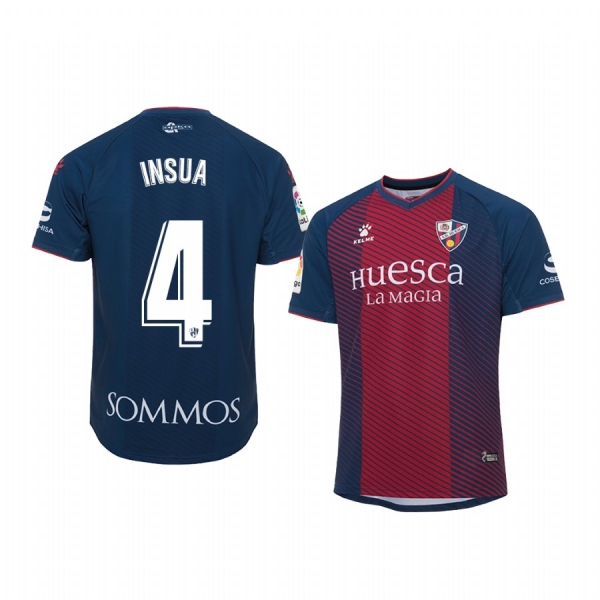 Pablo Insua SD Huesca Home Navy Red Short Sleeve Jersey