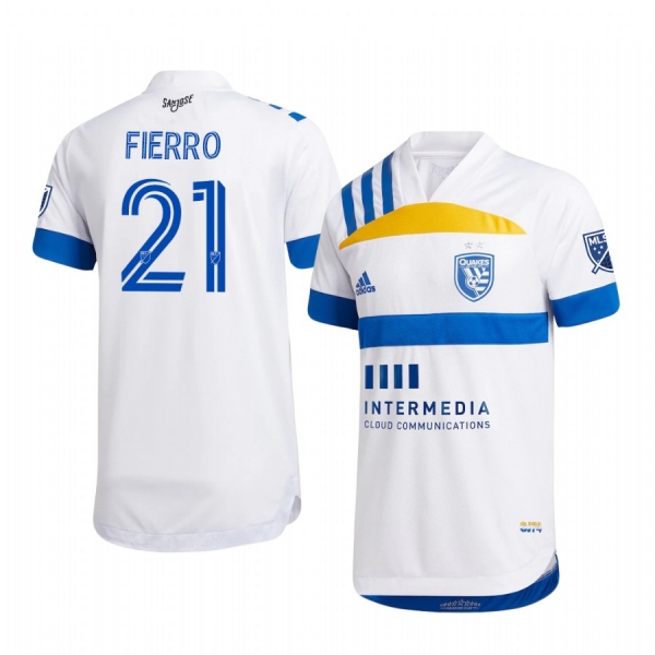 San Jose Earthquakes Carlos Fierro 408 Edition Men's Official Short Sleeve Jersey 2020