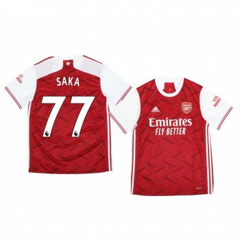 Men's Bukayo Saka Arsenal Home Official Short Sleeve Jersey 2020-21