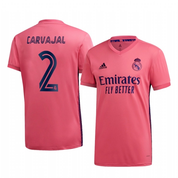 Dani Carvajal Real Madrid 2020-21 Away Men's Pink Short Sleeve Jersey