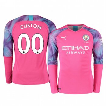 19-20 Manchester City Custom Pink Away Goalkeeper Jersey Men's