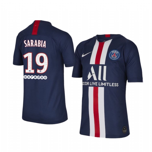 Youth Pablo Sarabia Paris Saint-Germain 19-20 Home Navy Official Short Sleeve Jersey