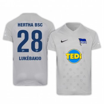 Dodi Lukebakio Hertha BSC 19-20 Third Men's Grey Short Sleeve Jersey