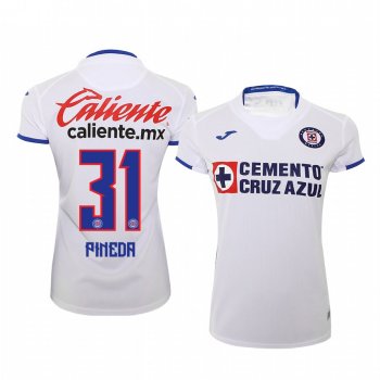 Women's Orbelin Pineda Cruz Azul 19-20 White Away Short Sleeve Jersey