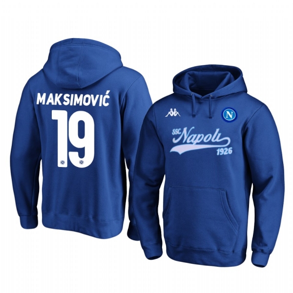 Nikola Maksimovic SSC Napoli 2020 Wordmark Royal Iconic Pullover Hoodie