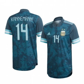 Argentina National Team Wálter Kannemann Men's Blue Away Official Jersey 2020