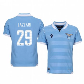 Youth Manuel Lazzari Lazio 19-20 Home Light Blue Short Sleeve Jersey