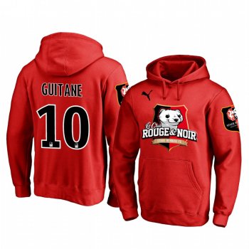 Rafik Guitane Stade Rennais Red Team Logo Pullover Hoodie