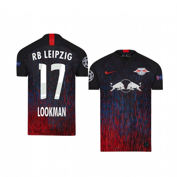 Youth Ademola Lookman RB Leipzig 2020 UEFA Champion League Away Black Short Sleeve Jersey