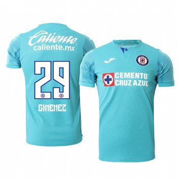 Santiago Gimenez Cruz Azul 19-20 Third Men's Light Blue Official Short Sleeve Jersey