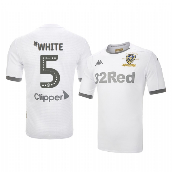 Ben White Leeds United Home White 100 Year Crest Jersey