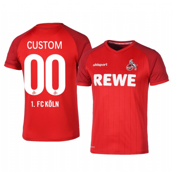 1. FC Koln Custom 19-20 Away Men's Red Short Sleeve Jersey