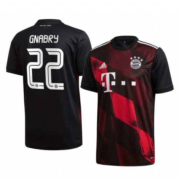 Serge Gnabry Bayern Munich Third Men's Black Short Sleeve Jersey