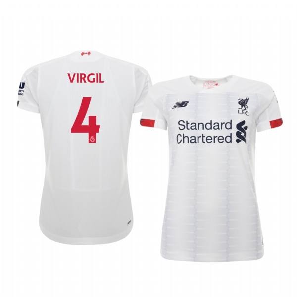 Women's Virgil van Dijk Liverpool Away Short Sleeve Jersey 19-20