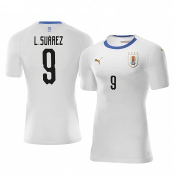 Luis Suárez Uruguay 2018 World Cup Away Men's White Short Sleeve Jersey