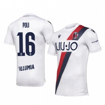 Bologna Andrea Poli Men's White Away Short Sleeve Jersey 19-20