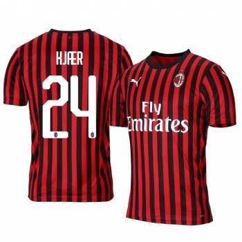 Simon Kjaer AC Milan 19-20 Red Black Home Official Jersey Men's