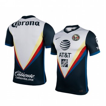 Club America Men's White Navy Away Short Sleeve Jersey 2020-21