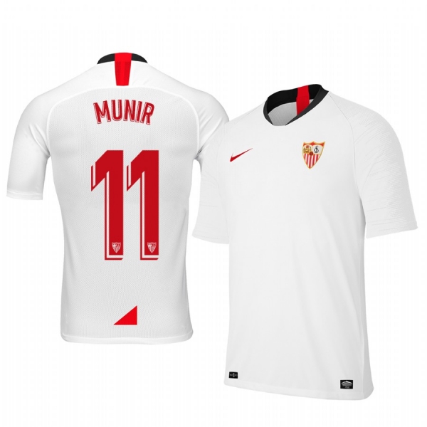 Youth Munir El Haddadi Sevilla 19-20 Home White Short Sleeve Jersey