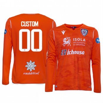 19-20 Cagliari Calcio Custom Orange Goalkeeper Away Jersey Men's