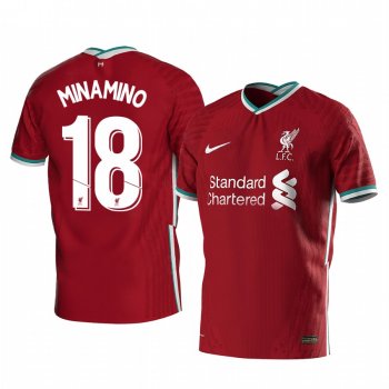 Takumi Minamino Liverpool 2020-21 Red Home Men's Short Sleeve Jersey