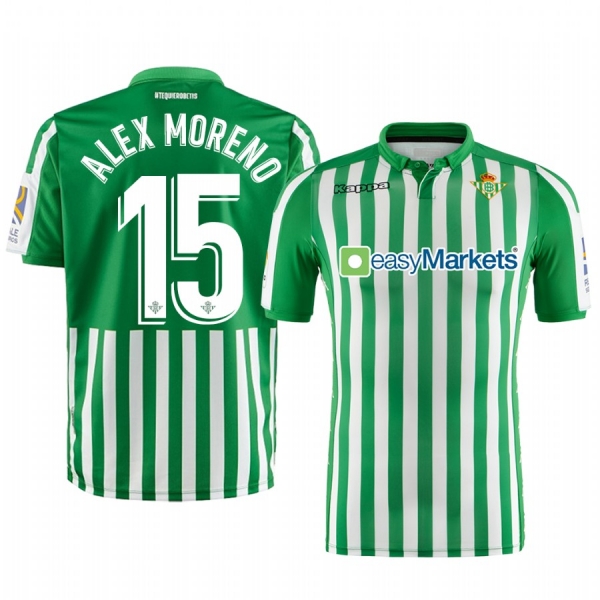 Real Betis Alex Moreno Men's Green Home Short Sleeve Jersey 19-20