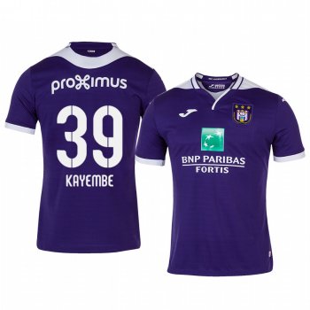 Edo Kayembe Anderlecht 19-20 Home Men's Purple Short Sleeve Jersey