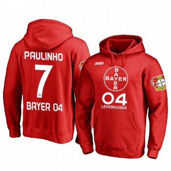 Paulinho Bayer Leverkusen Team Logo Red Iconic Pullover Hoodie