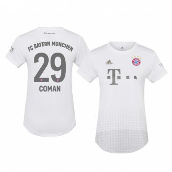 Women's Bayern Munich Kingsley Coman White Away Jersey 19-20