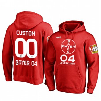 Custom Bayer Leverkusen Team Logo Red Iconic Pullover Hoodie