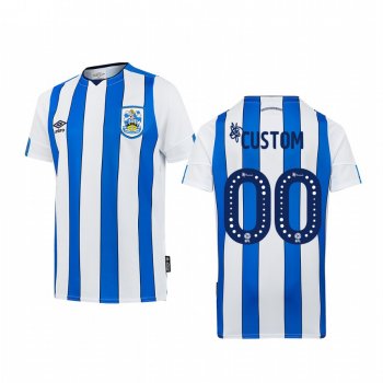 Youth Huddersfield Town Custom 19-20 Home Youth White Blue Short Sleeve Jersey